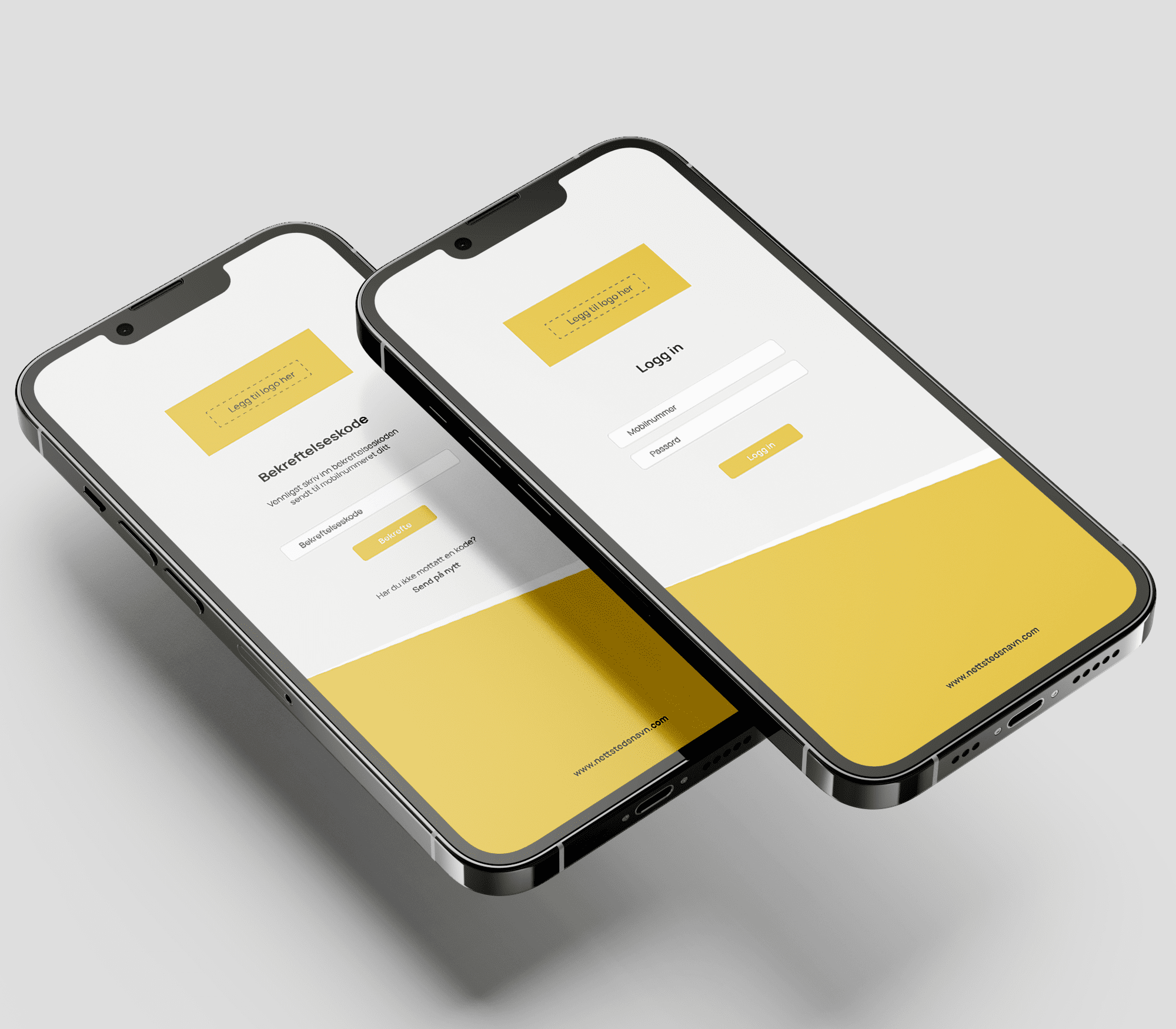 SMS login solution mockup norsk